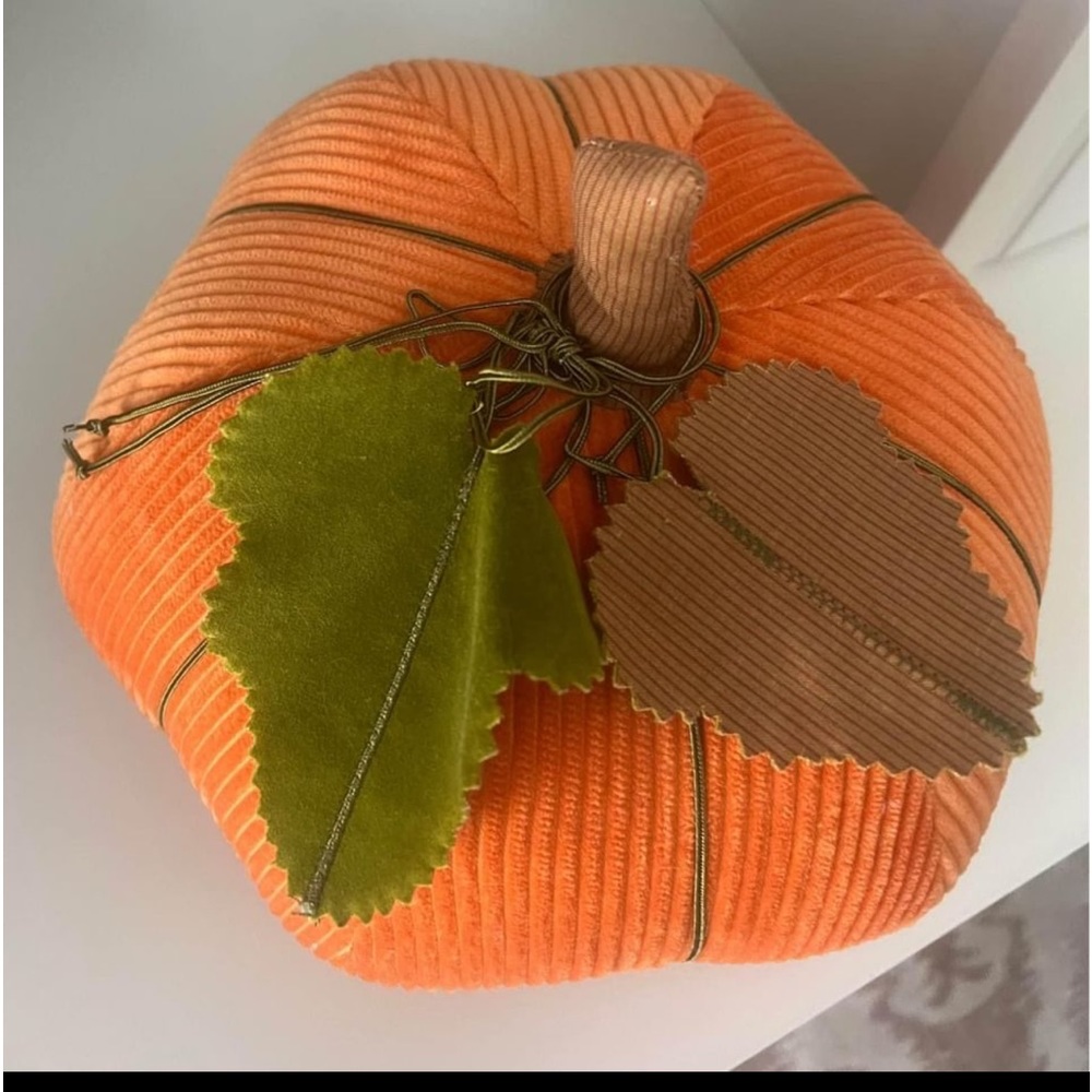 Vintage Hallmark Stuffed plush Pumpkin Fall decor large 11” - Picture 2 of 5